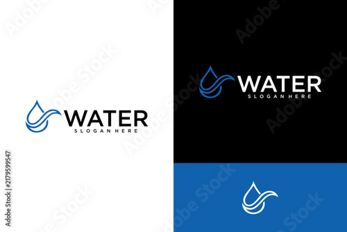 Minimalist Water Drop Line Logo Vector