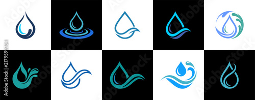 Set of Water Drop Logo Vector Design