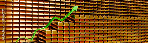 Gold Investment and Wealth Growth Concept with Increasing Coin Stacks Financial Graph Smartphone Gold Bars and Rising Market Trend Representing Profit Savings and Asset Management 3D Rendering
