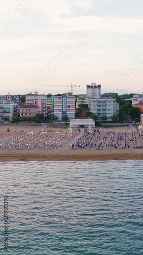 Aerial view of bibione beach italy coastline