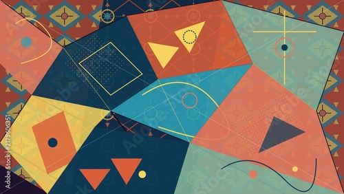 Geometric Aztec Tribal Seamless Pattern Background Art