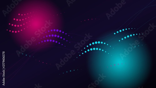 Abstract Neon Halftone Wave Background