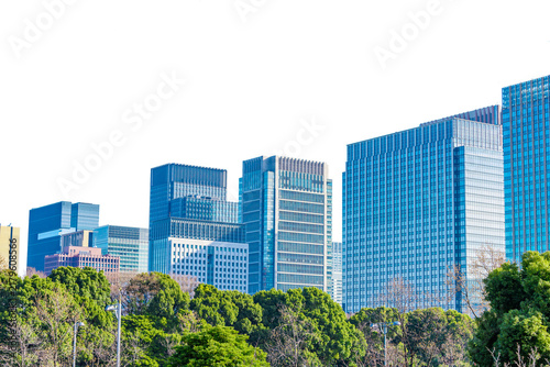 Obraz na płótnie 東京の高層ビル群の都市風景