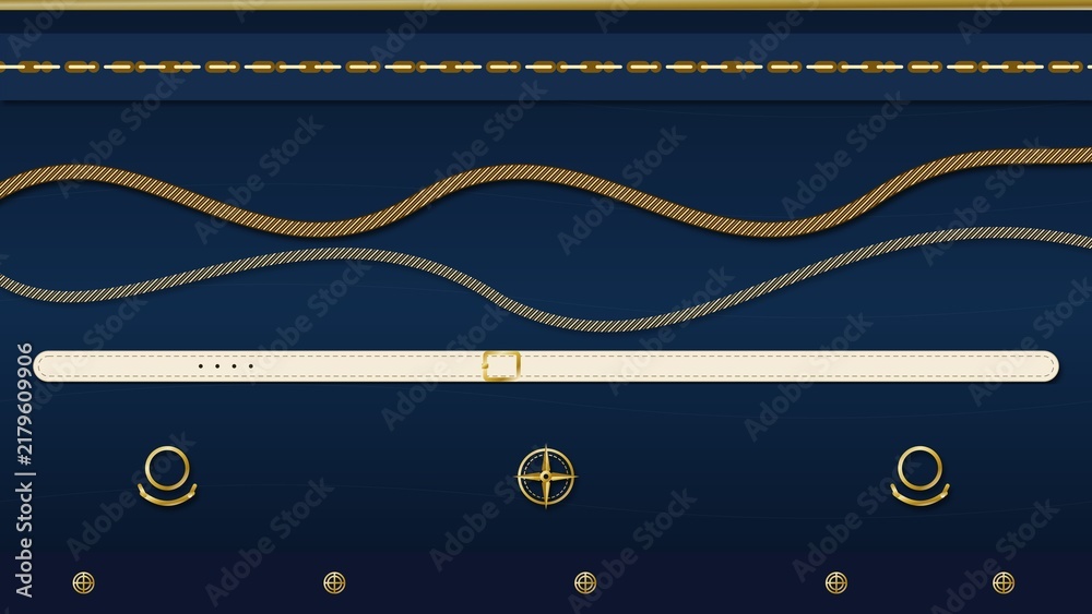 Nautical Marine Seamless Pattern with Ropes and Anchors