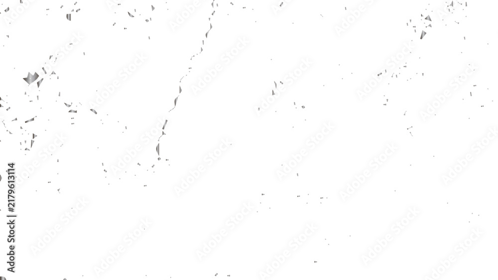 Fototapeta premium Minimal vintage grunge dust background with scattered gray speckles, fine dirt particles, faded weathered marks, silver glitter sparkles, metallic confetti scatter, and festive elegance