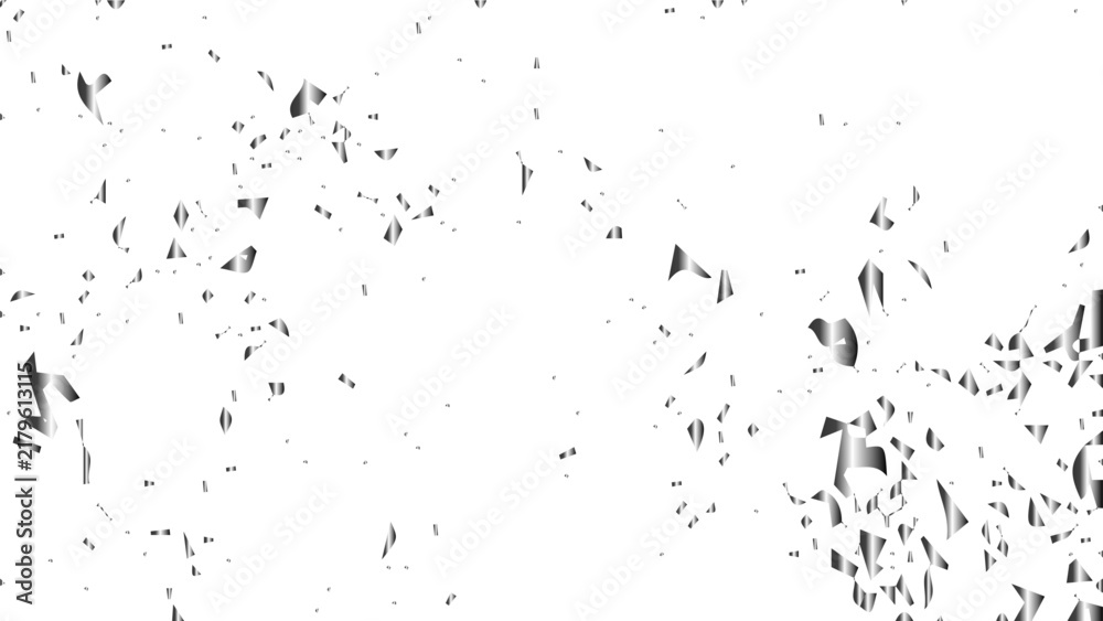 Fototapeta premium Vintage grunge dust texture with gray speckles, fine dirt particles, weathered distress marks, shiny silver glitter sparkles, metallic confetti rain, and elegant festive noise