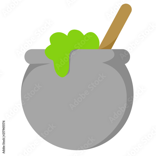 Green Liquid in a Halloween Cauldron