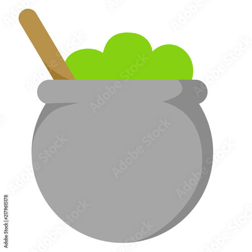Green Liquid in a Halloween Cauldron