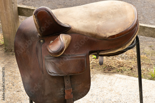 Ladies Side Saddle. Equestrian horse tack. 