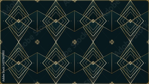 Canvastavla Abstract Geometric Golden Art Deco Seamless Pattern