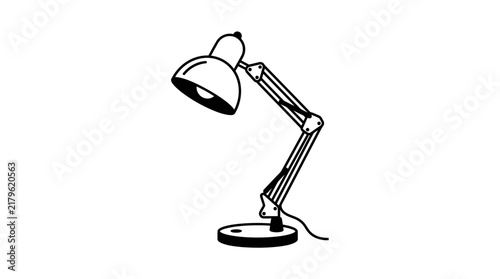 Minimalist Desk Lamp Silhouette Vector Illustration