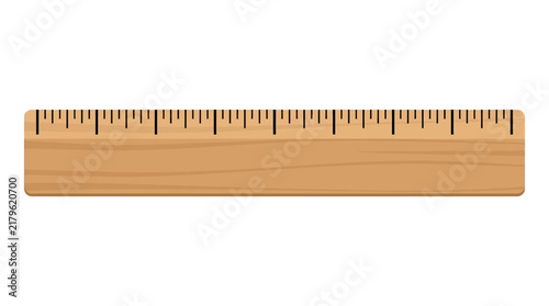 Wooden Ruler Vector Illustration