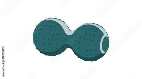 Peanut massage roller for trigger point therapy and myofascial release isolated on white background for muscle recovery