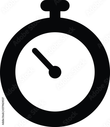 Black and white stopwatch icon