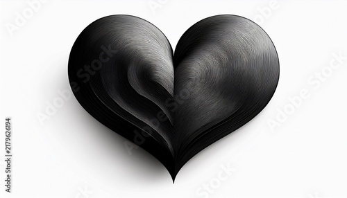 a simple black heart shape outlined against a white background isolated on white background