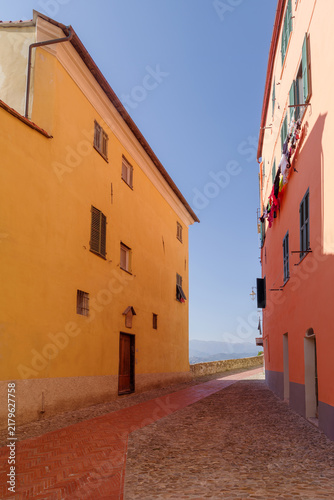 Street view of Imperia old town, Italy