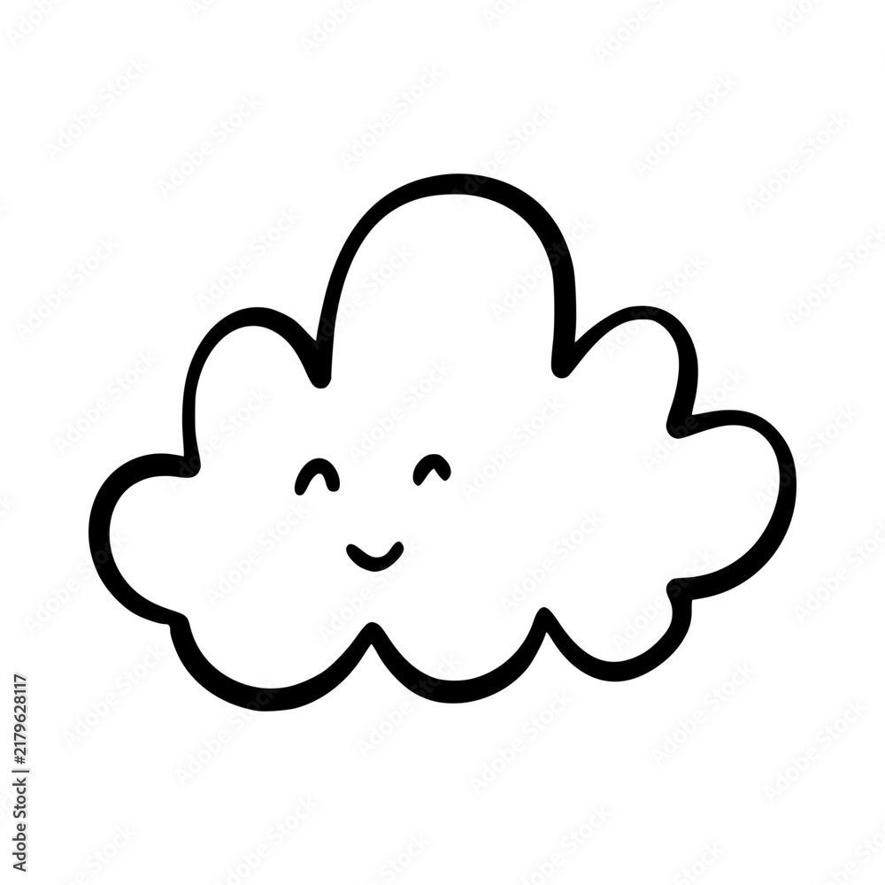 Fototapeta premium Cute Hand Drawn Cloud Doodle