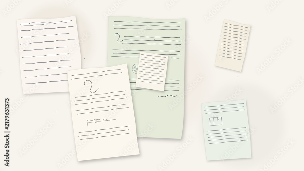 Fototapeta premium Abstract Handwritten Script Collage Illustration