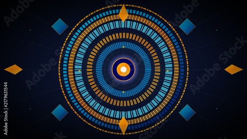Foto Abstract Geometric Mosaic Background with Golden and Azure