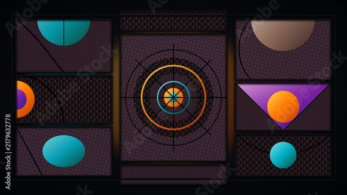 Abstract Geometric Mosaic Stained Glass Background