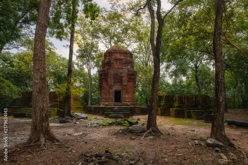 Prasat Khao Noi Si Chomphu (Pink Mountain Castle) at  Aranyaprathet District, Sa Kaeo Province Thailand.