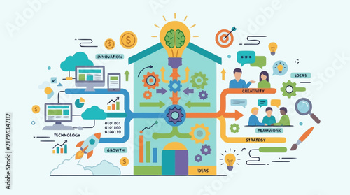 Smart Home Technology Infographic Illustration.