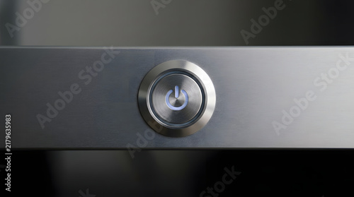 Close-up of Power Button on Modern Electronic Device