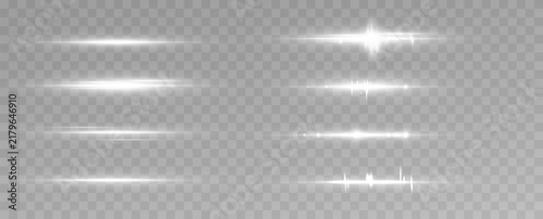 White Horizontal Light Streak with Soft Glowing Effect
