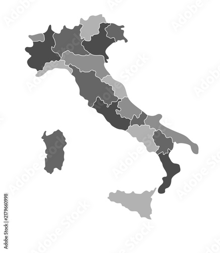 Italy Map Silhouette, Detailed Country Map Outline Vector Illustration