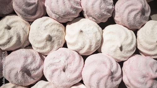 Marshmallows Texture Close Up, Soft Sweet Dessert Background