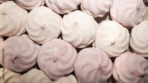 Marshmallows Texture Close Up, Soft Sweet Dessert Background
