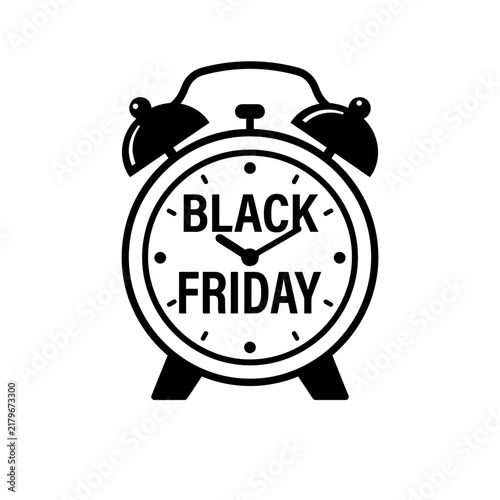 Black friday sale alarm clock icon