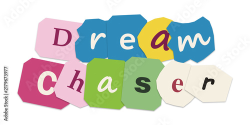 Colorful dream chaser logo with playful text