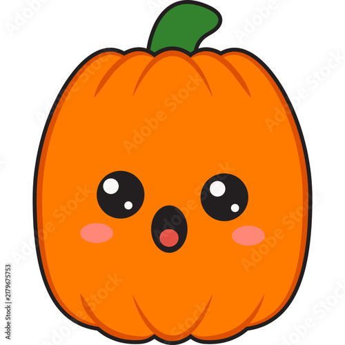 Surprised Cute Halloween Pumpkin Vector