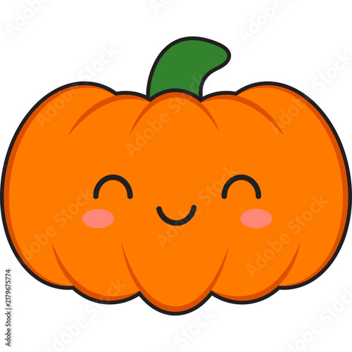 Cute Kawaii Halloween Pumpkin Illustration