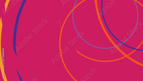 Photography ColorfulAbstract Curved Stripes on Magenta Background