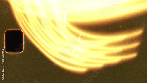 Super 8mm film frame with vintage light leaks effect
