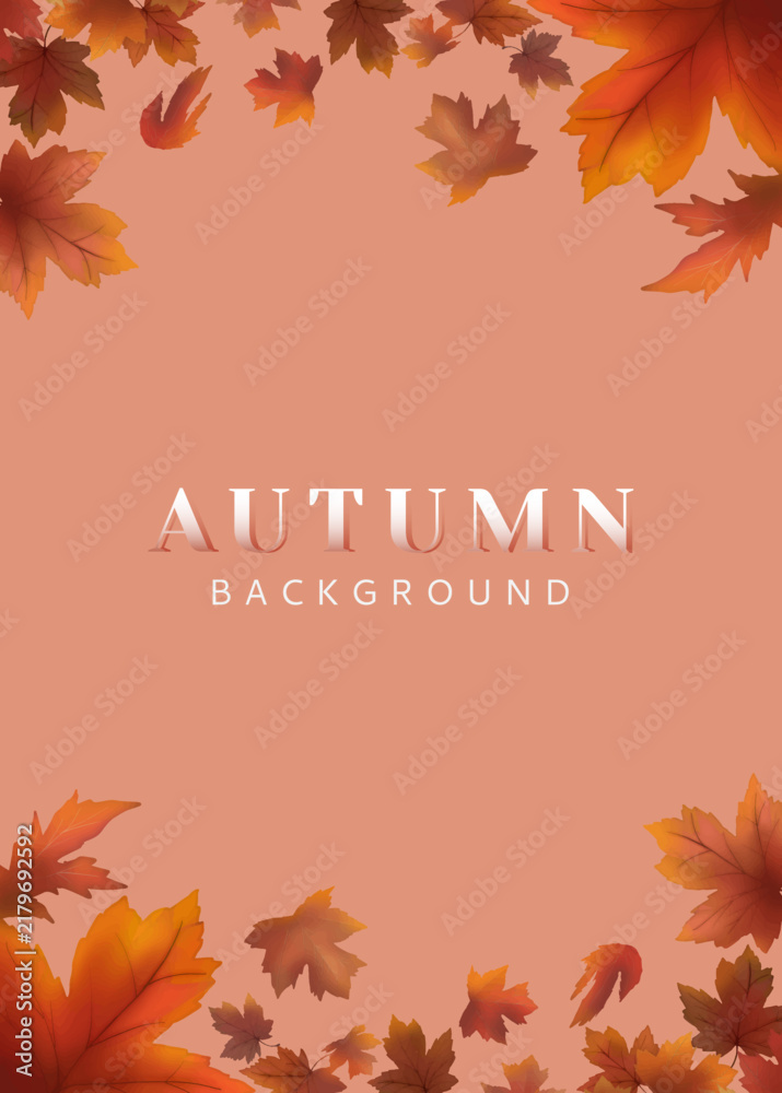 Obraz premium Red maple leaf framed background vector