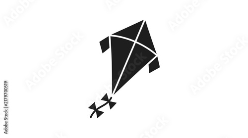 Bild auf Leinwand Black kite silhouette against a white background a simple graphic design