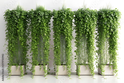 Lush Creeping Greenery in a Detailed 3D Render on White
