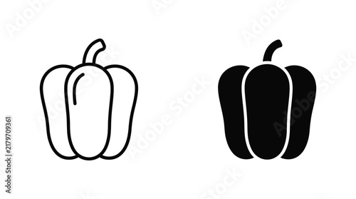Bell pepper vector icon outline and solid style