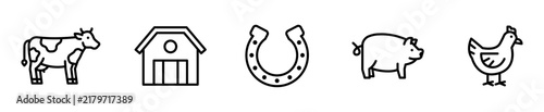 Foto Set de 5 iconos de ganadería