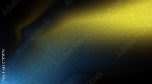 Konstfotografi Abstract gradient background with yellow blue black color flow and grainy wave o