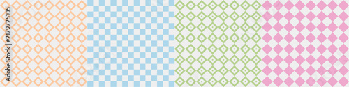 Retro rhombus and checkered seamless pattern. Minimalist checkerboard wallpaper with diamond tiles textures.