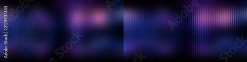 Glowing blue purple horizontal neon wave light gradient ribbed glass on dark grainy texture background for abstract header banner wallpaper poster cover project backdrop design