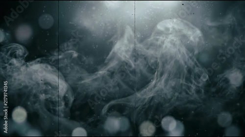 Whispy Fog Background in Deep Dark Space with Ash Grey Undertones, Diffused Top-Down Illumination