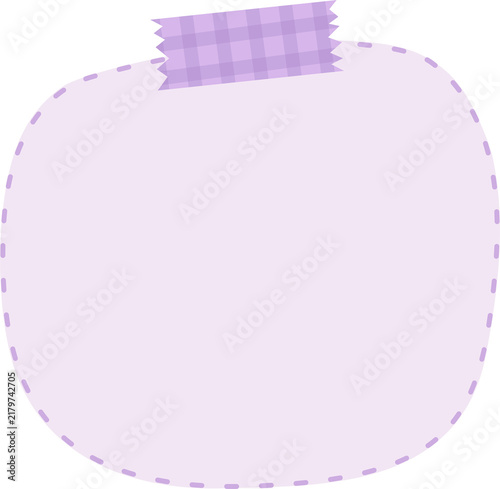 Soft Purple Note Template with Decorative Tape