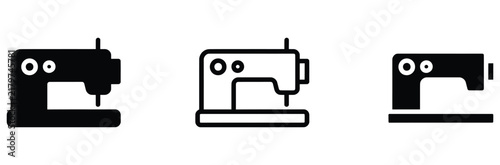 Photography WebSewing machine icon set vector illustration featuring electric sewing machine
