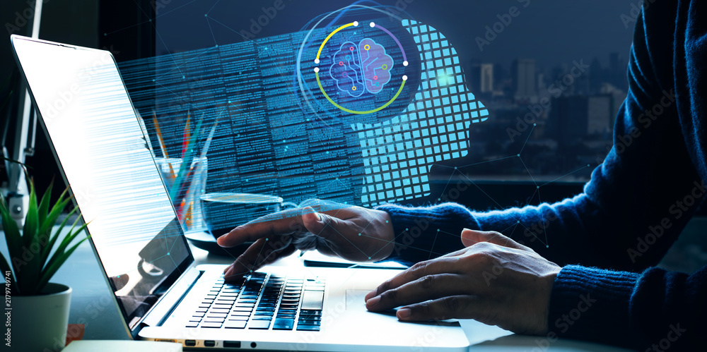 Obraz premium Smart working with ai agent software.Automation assistant