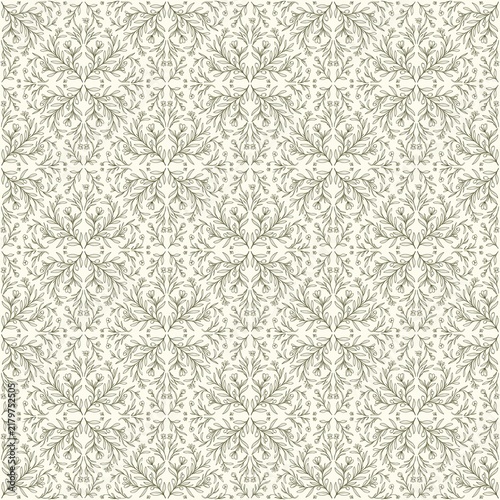 Seamless Light Vintage Damask Pattern Background